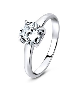 Round CZ Silver Rings SCR-8-01